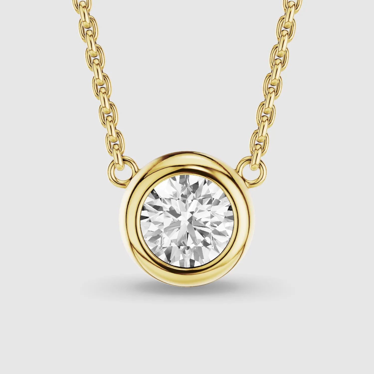 Bezel-Set Solitaire Lab Grown Diamond Pendant-Round