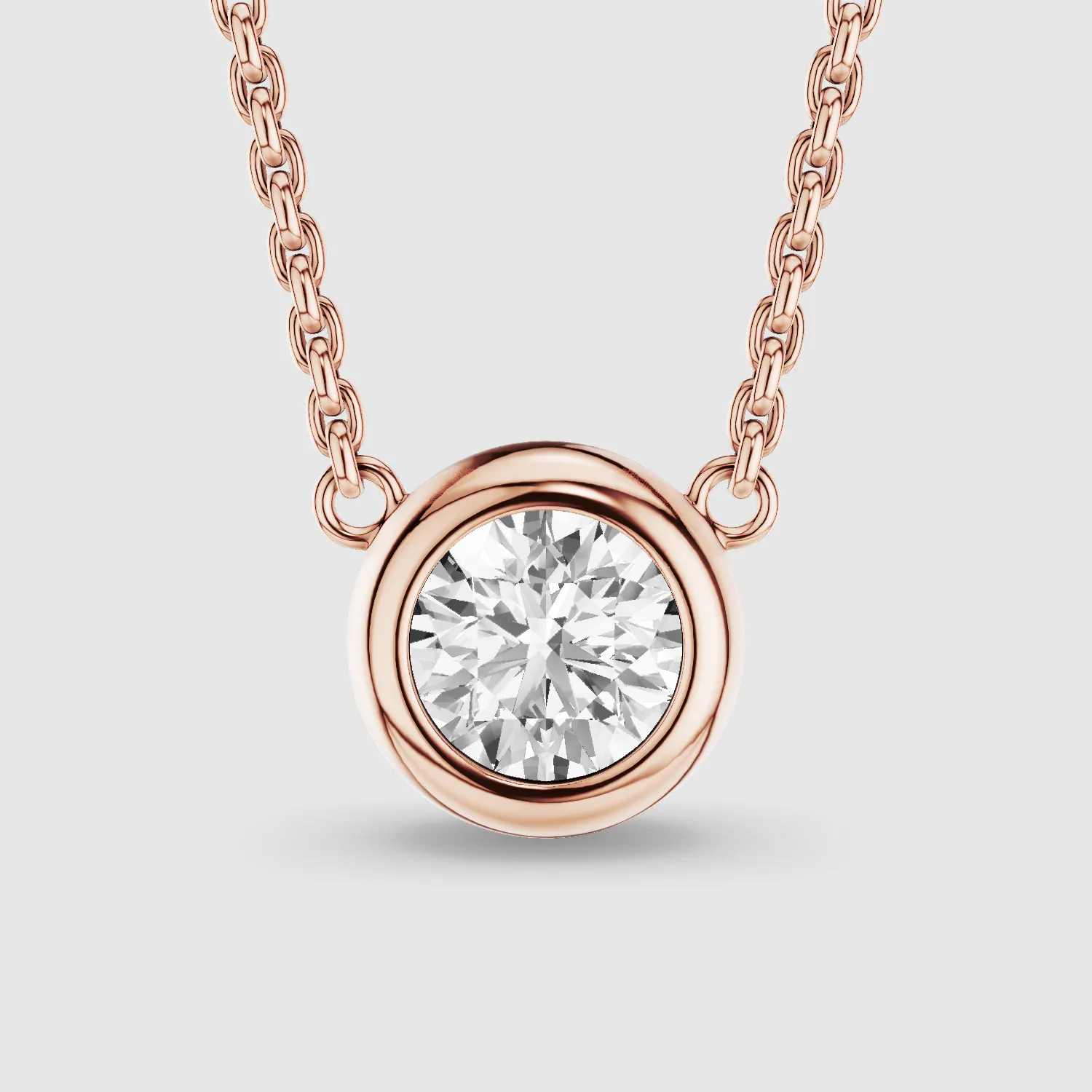 Bezel-Set Solitaire Lab Grown Diamond Pendant-Round
