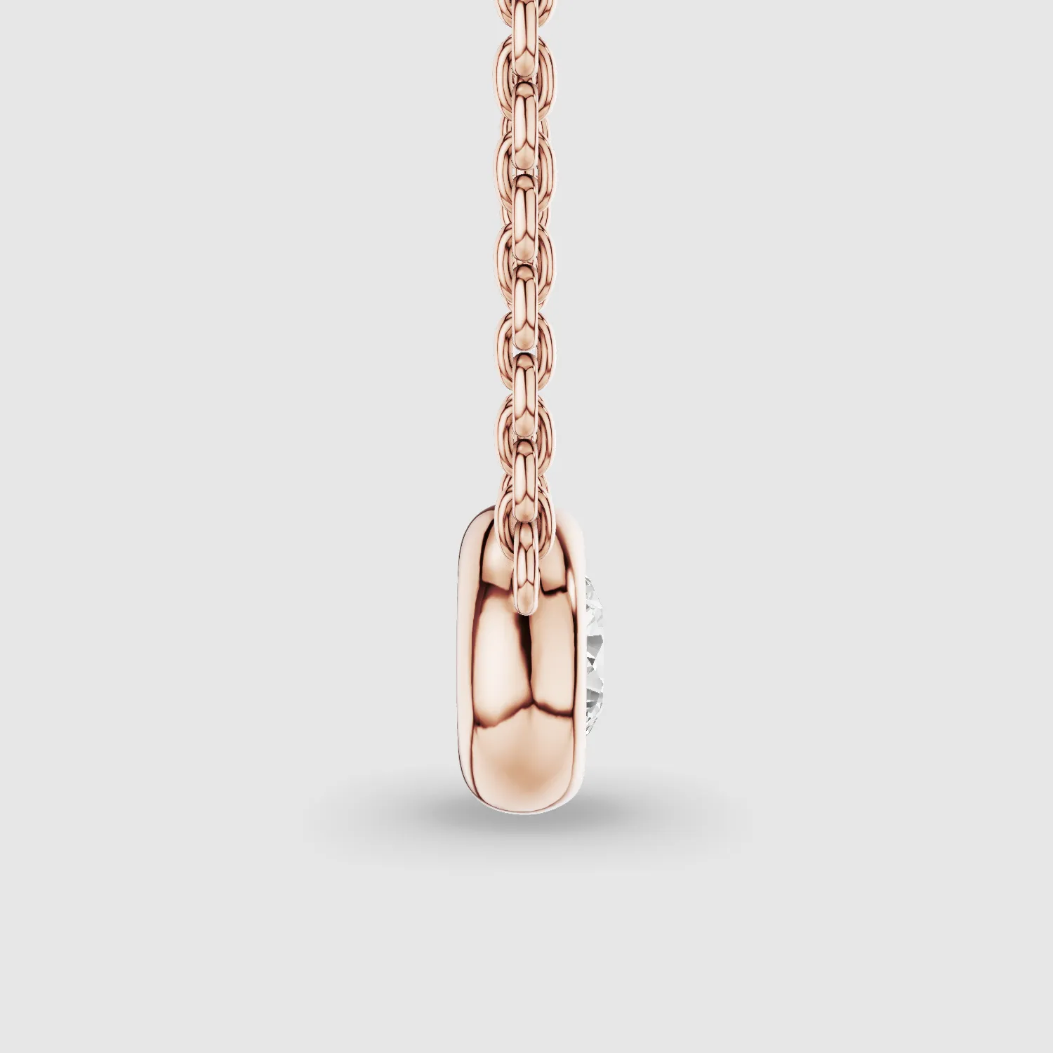Bezel-Set Solitaire Lab Grown Diamond Pendant-Round