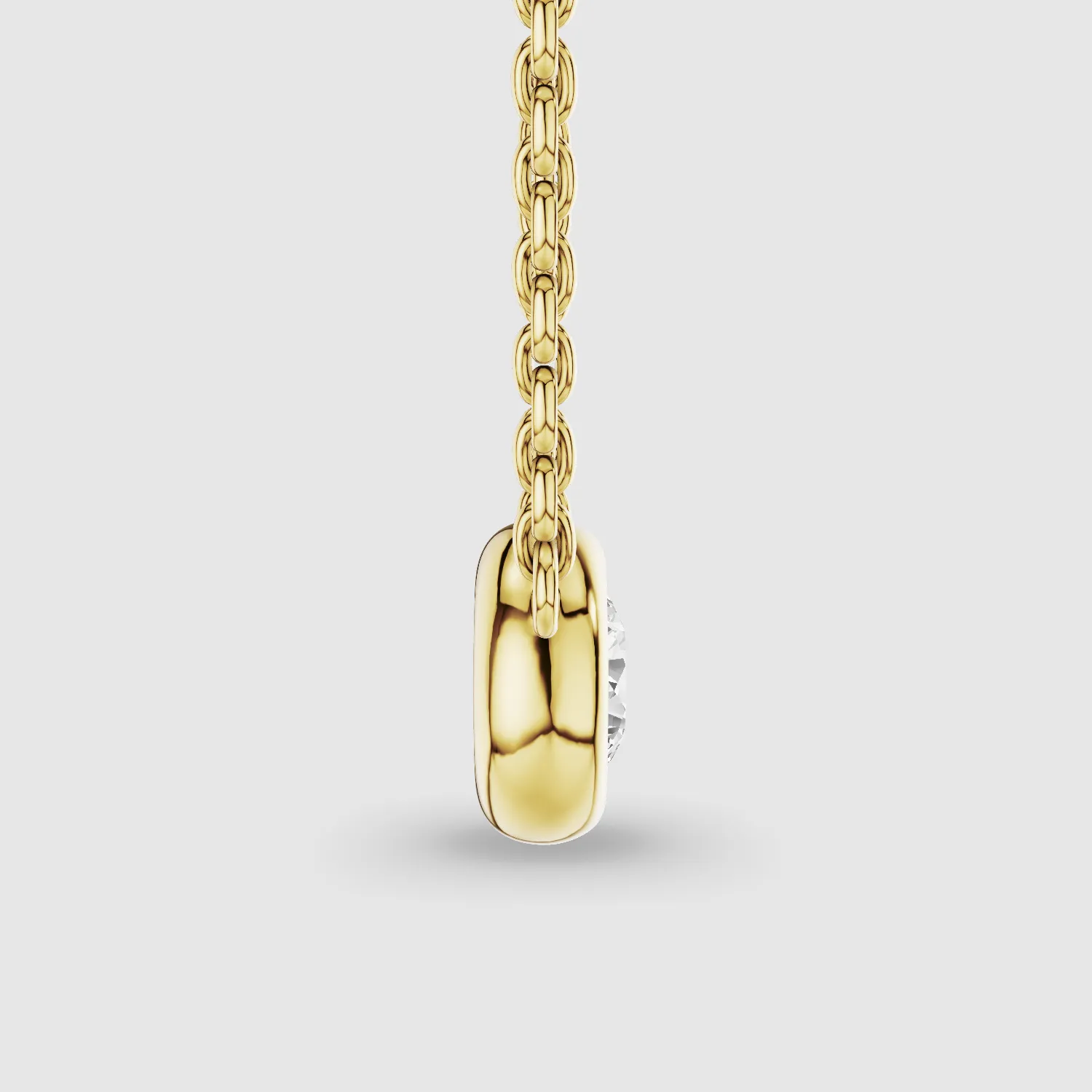 Bezel-Set Solitaire Lab Grown Diamond Pendant-Round