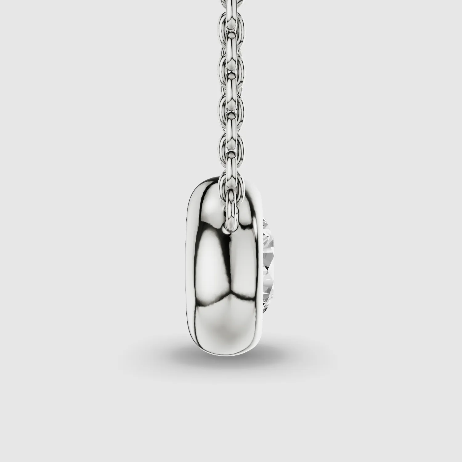 Bezel-Set Solitaire Lab Grown Diamond Pendant-Round