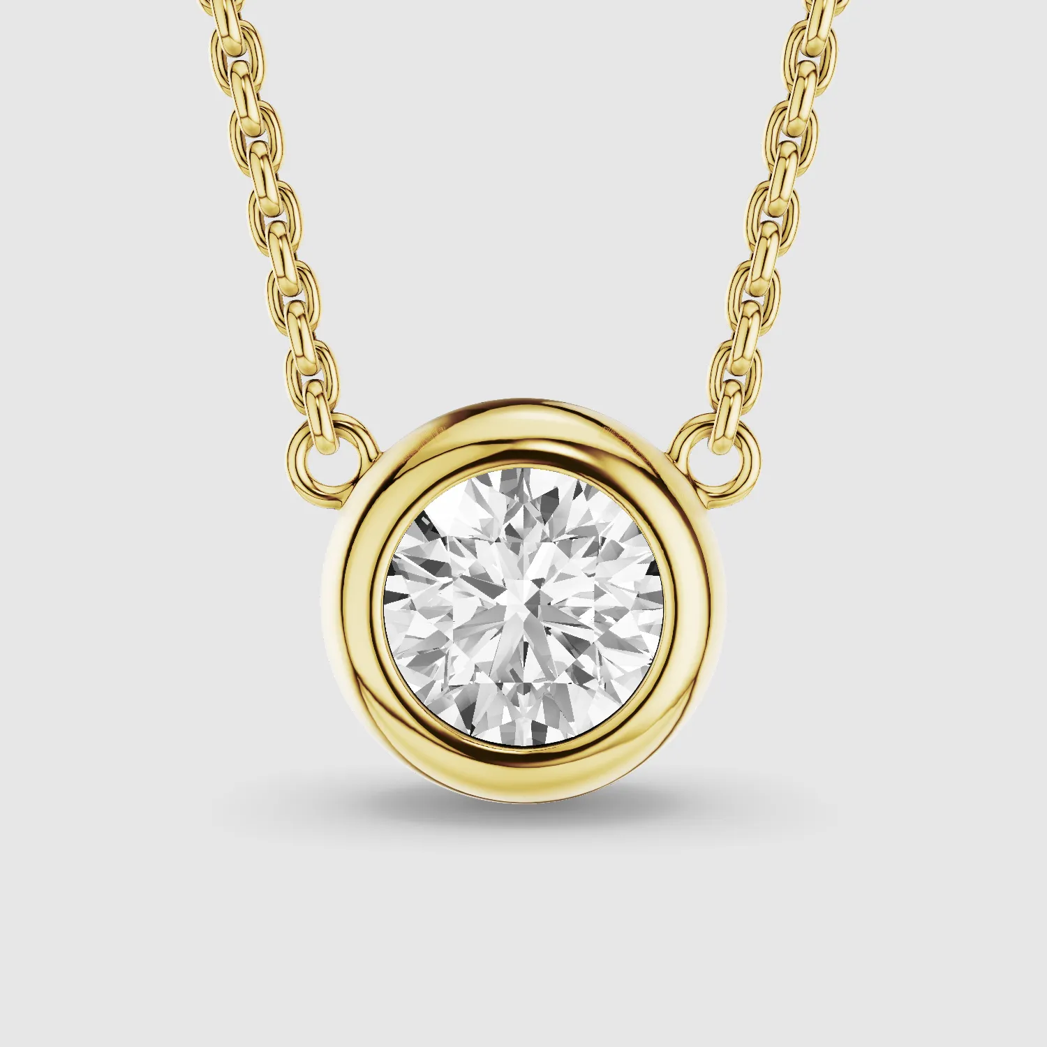 Bezel-Set Solitaire Lab Grown Diamond Pendant-Round