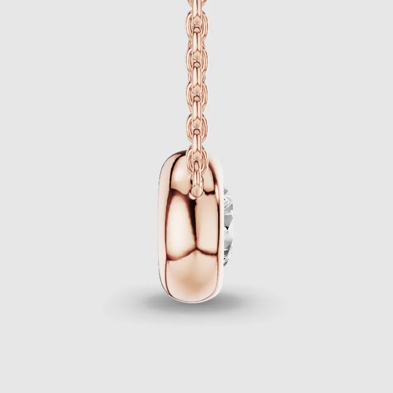 Bezel-Set Solitaire Lab Grown Diamond Pendant-Round