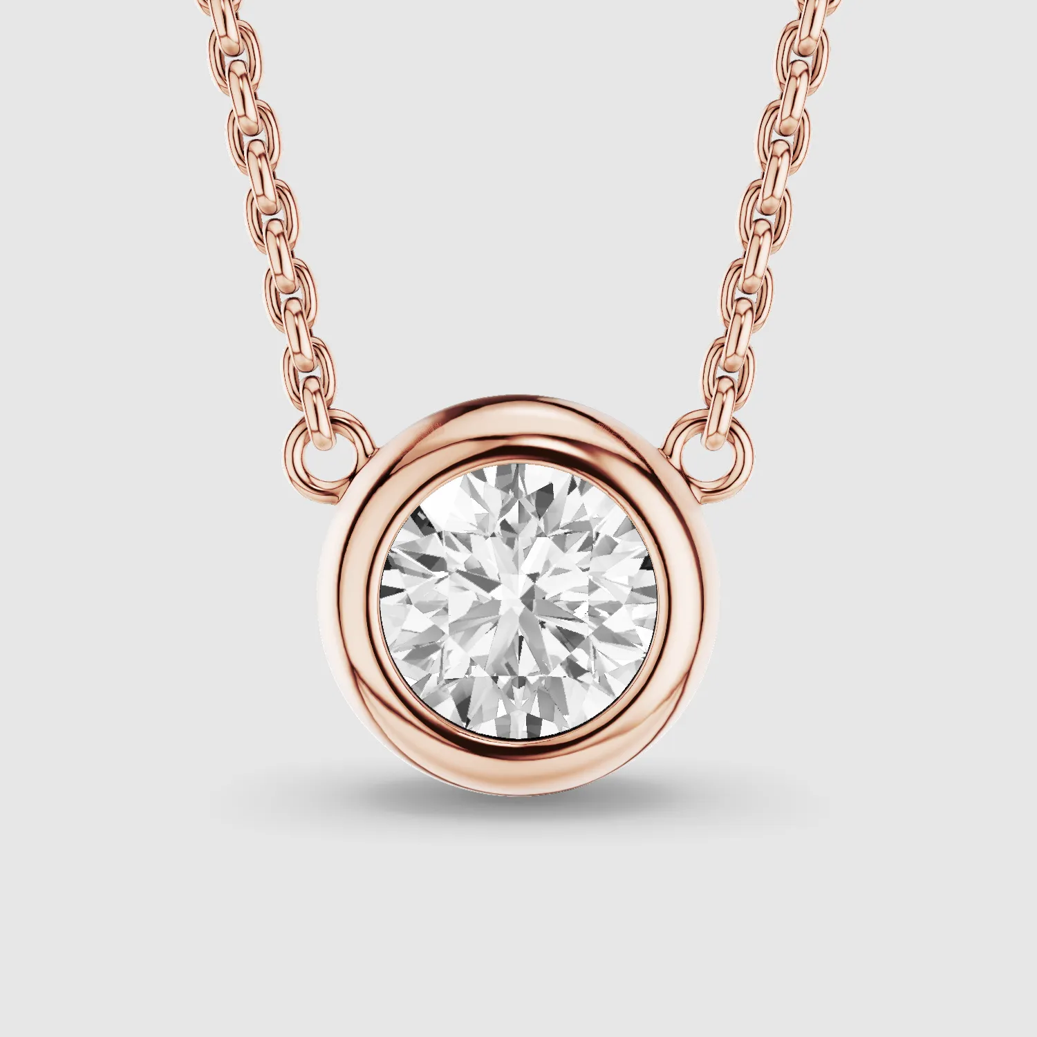 Bezel-Set Solitaire Lab Grown Diamond Pendant-Round