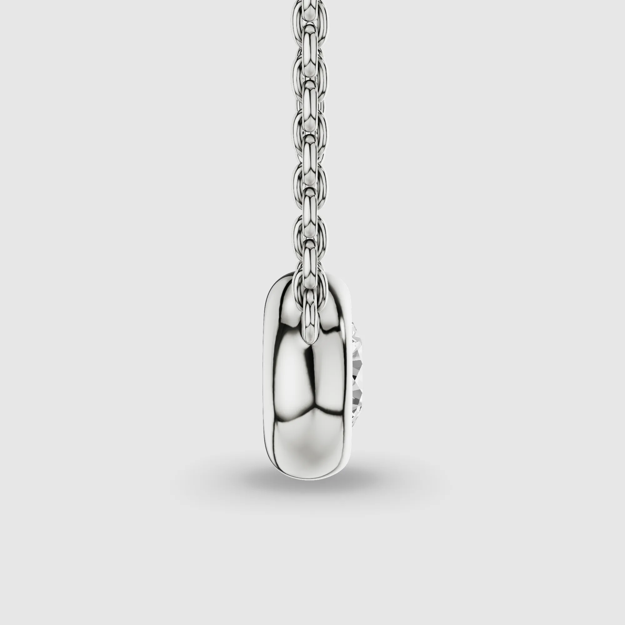 Bezel-Set Solitaire Lab Grown Diamond Pendant-Round