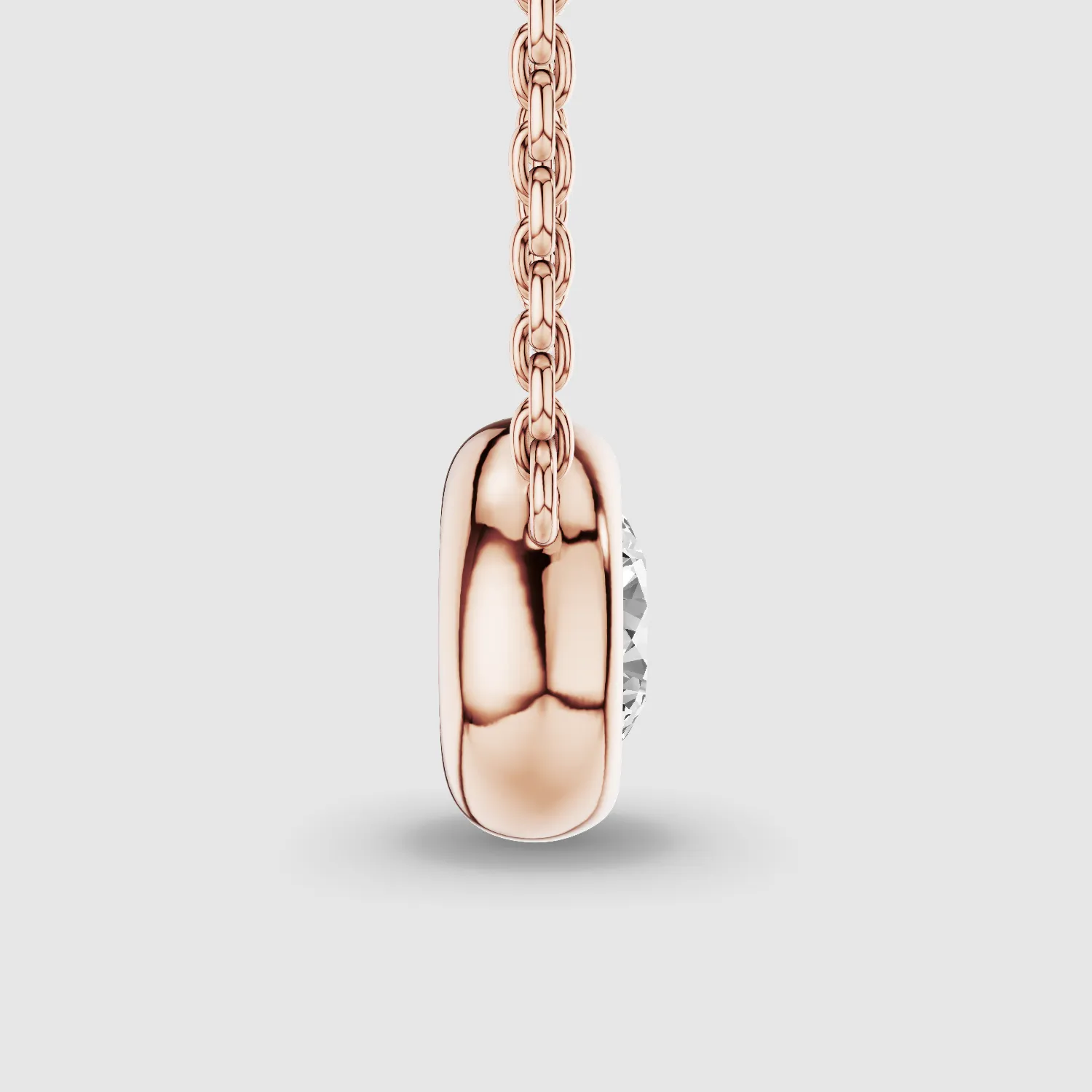 Bezel-Set Solitaire Lab Grown Diamond Pendant-Round