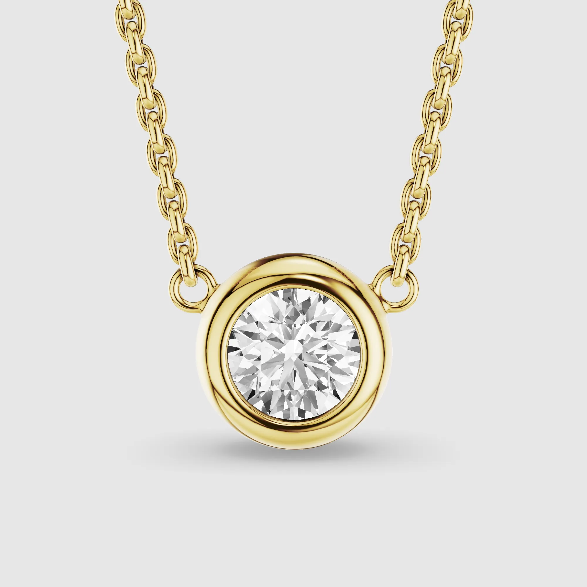 Bezel-Set Solitaire Lab Grown Diamond Pendant-Round