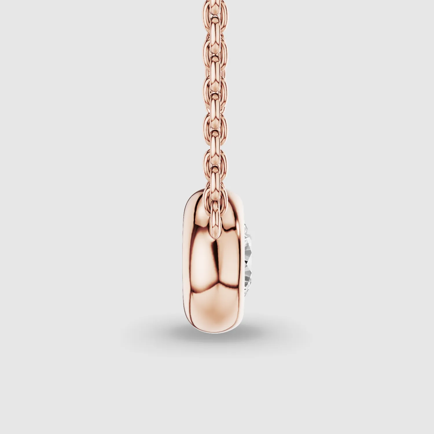 Bezel-Set Solitaire Lab Grown Diamond Pendant-Round