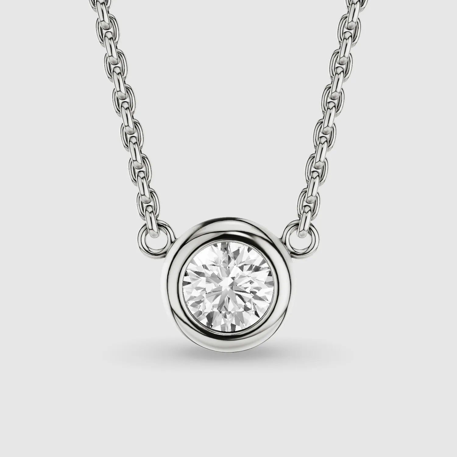 Bezel-Set Solitaire Lab Grown Diamond Pendant-Round