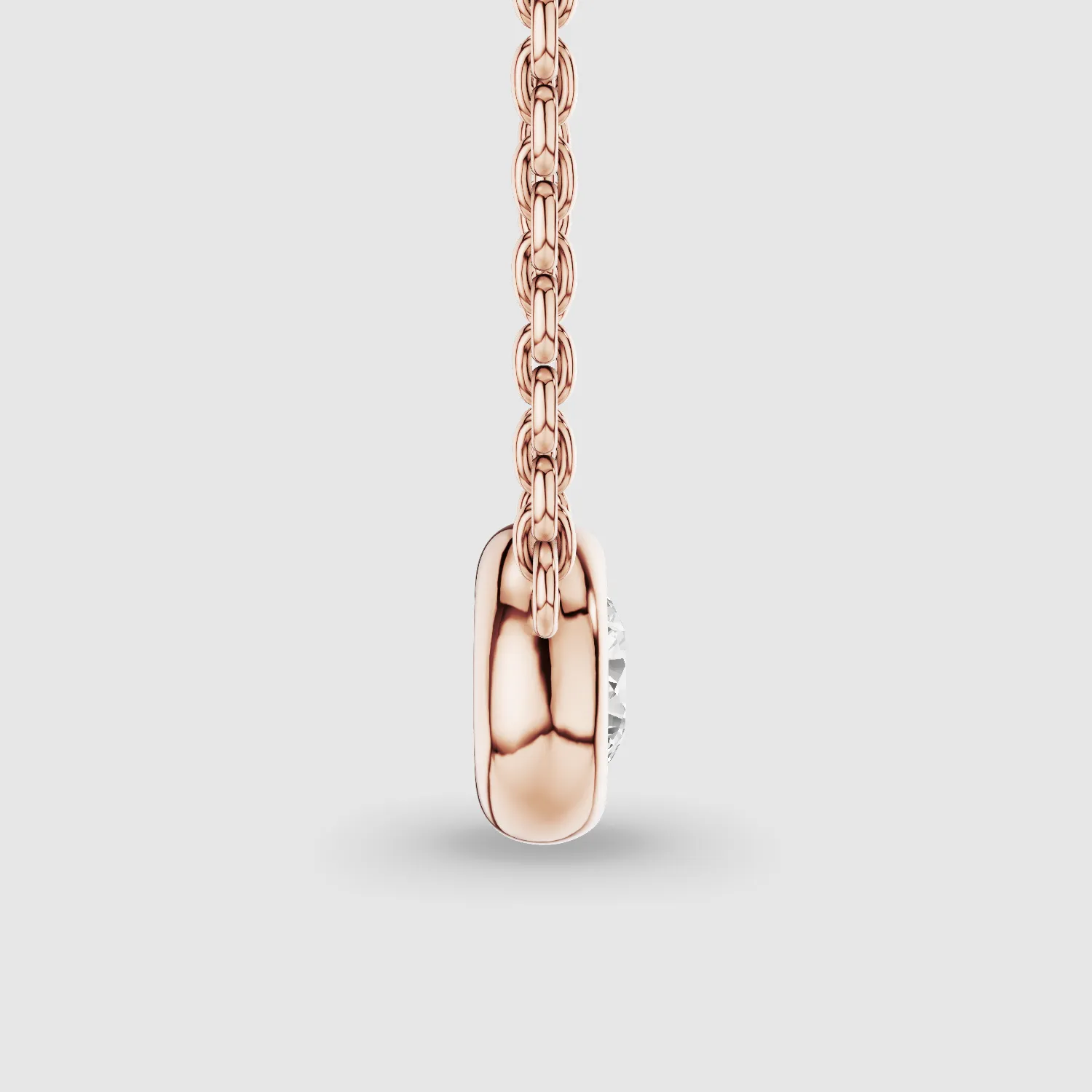 Bezel-Set Solitaire Lab Grown Diamond Pendant-Round
