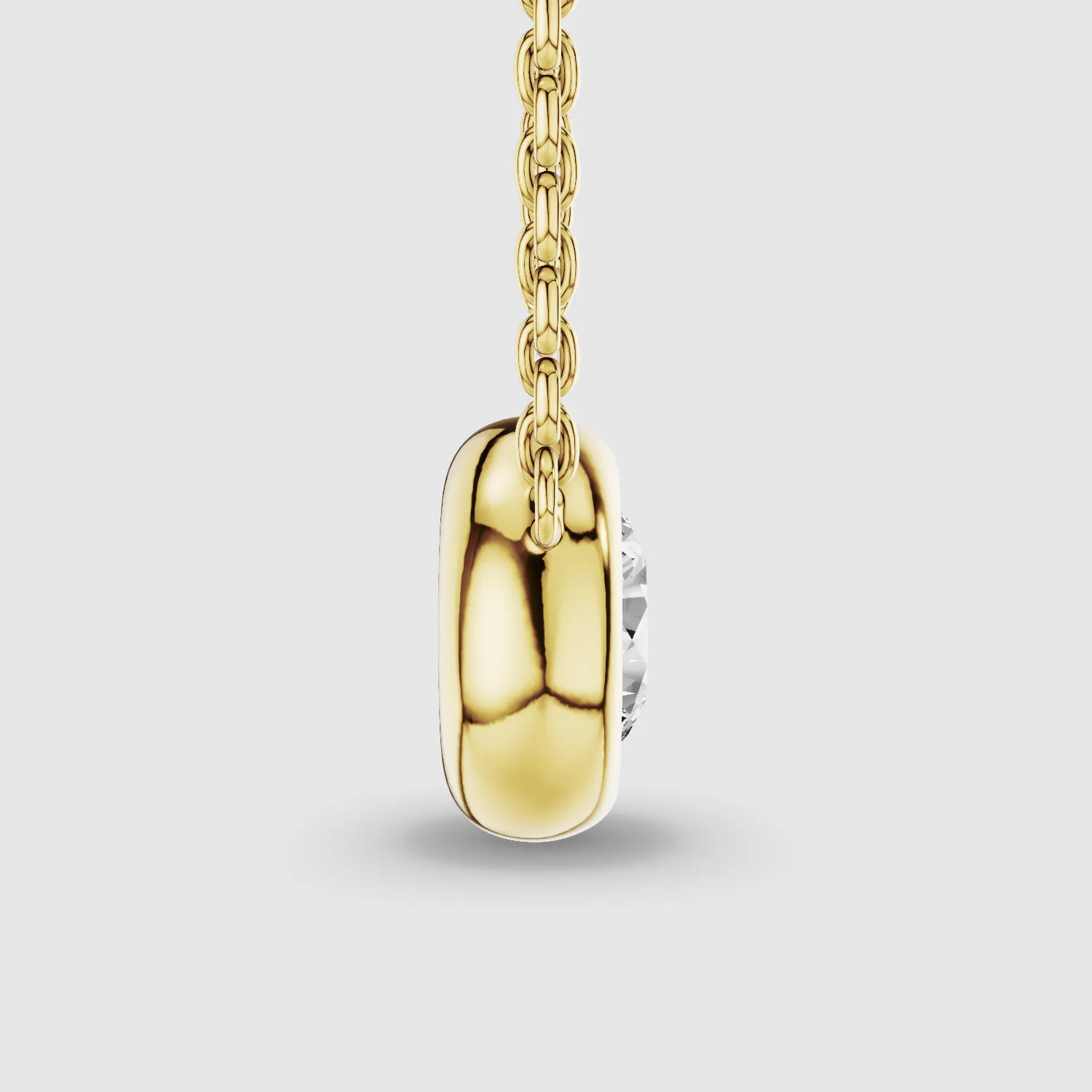 Bezel-Set Solitaire Lab Grown Diamond Pendant-Round