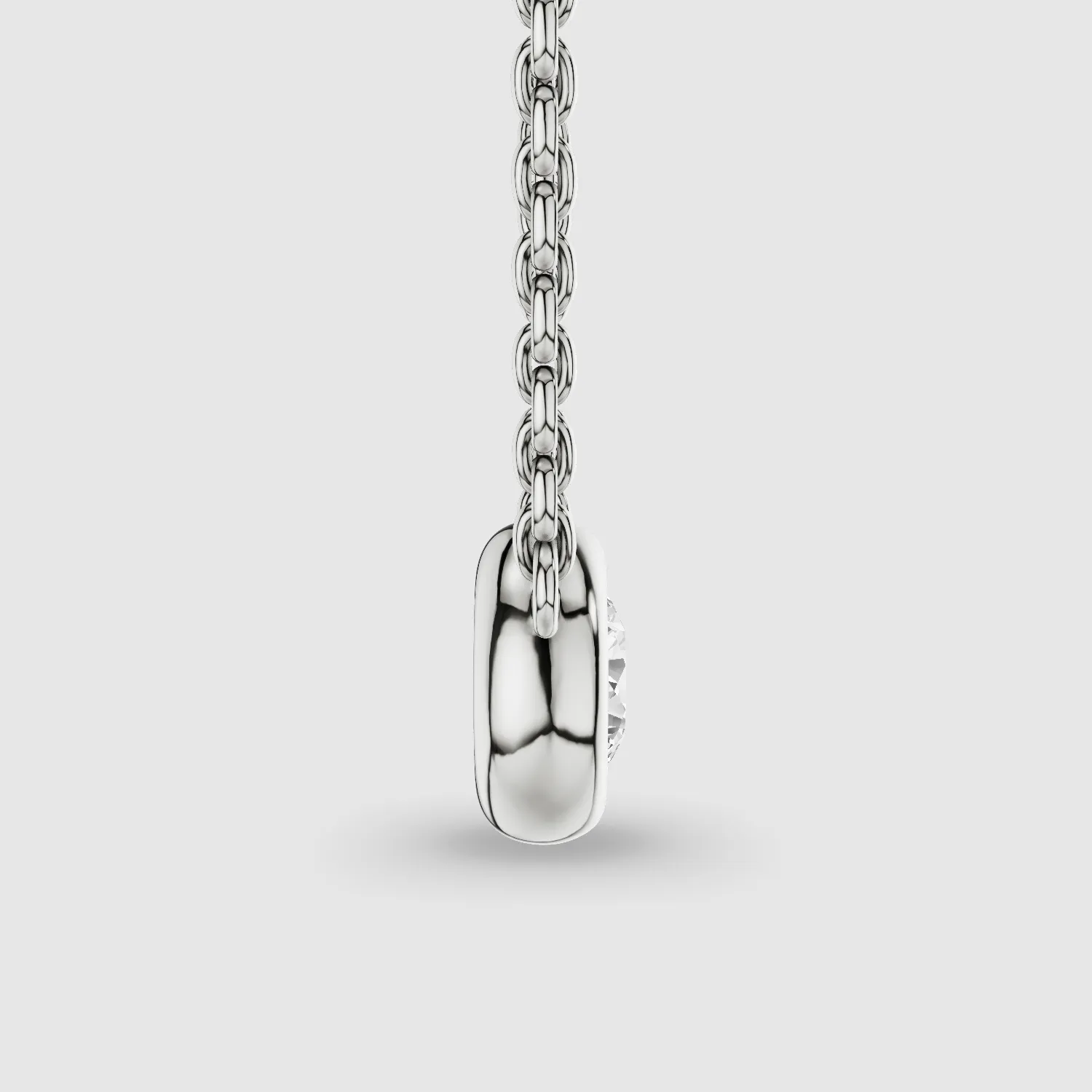 Bezel-Set Solitaire Lab Grown Diamond Pendant-Round