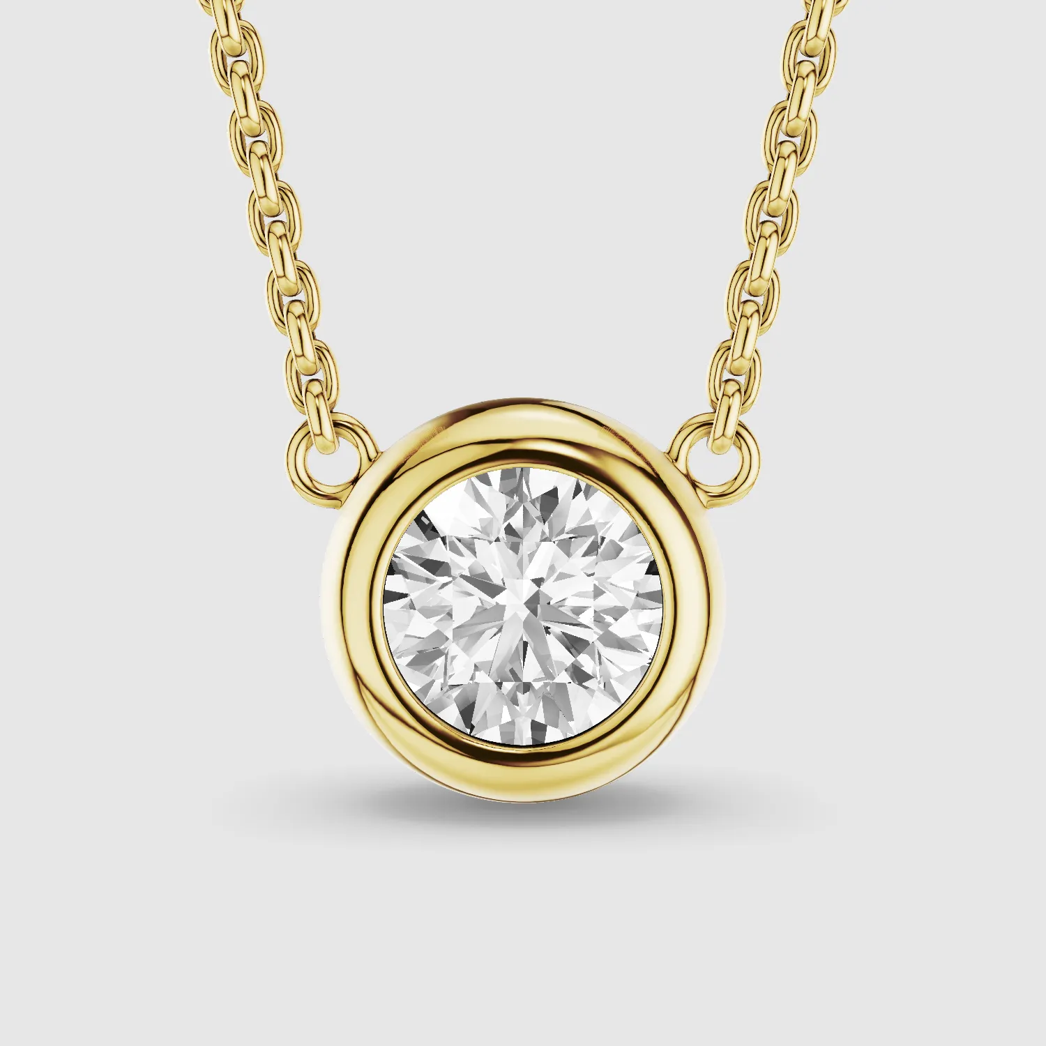 Bezel-Set Solitaire Lab Grown Diamond Pendant-Round