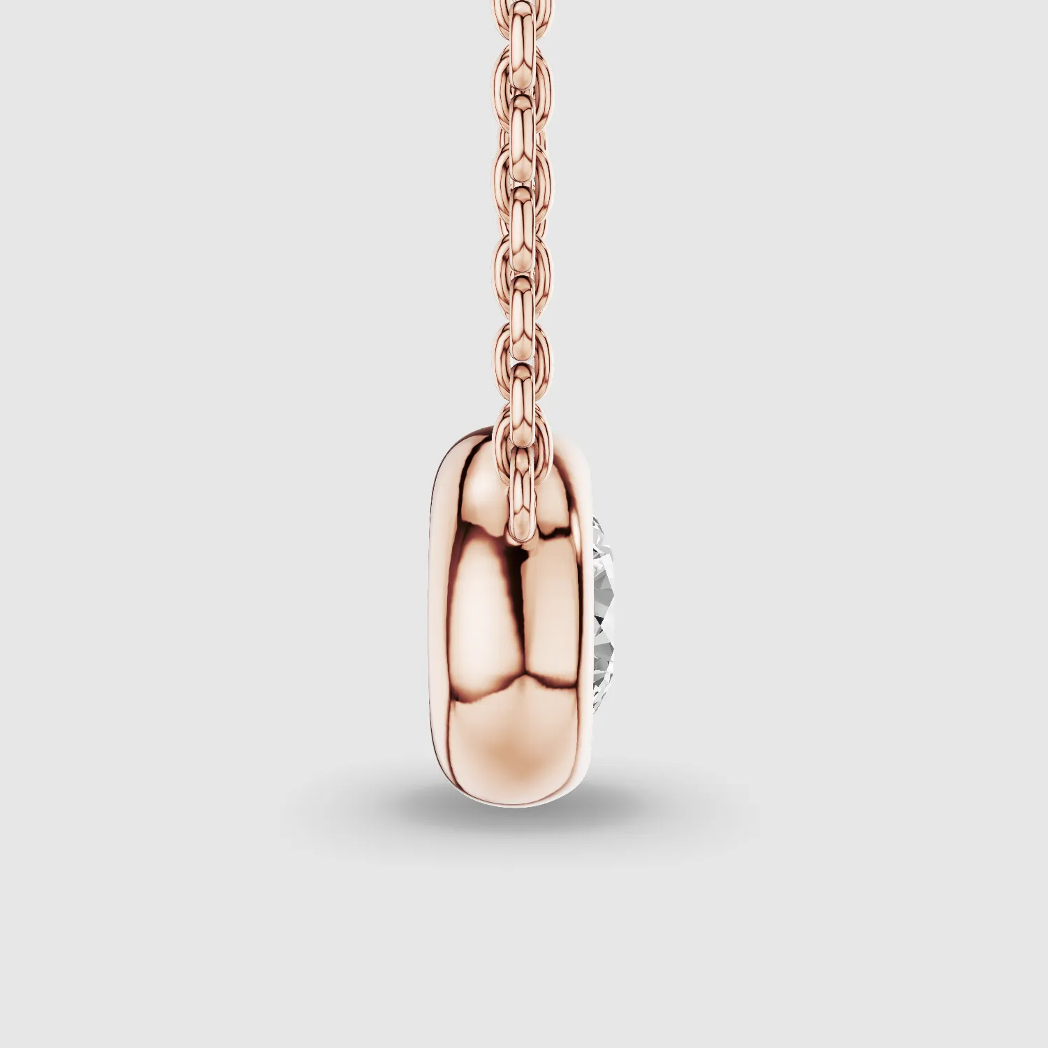 Bezel-Set Solitaire Lab Grown Diamond Pendant-Round