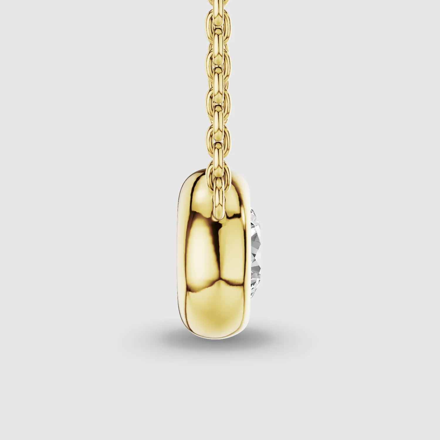 Bezel-Set Solitaire Lab Grown Diamond Pendant-Round