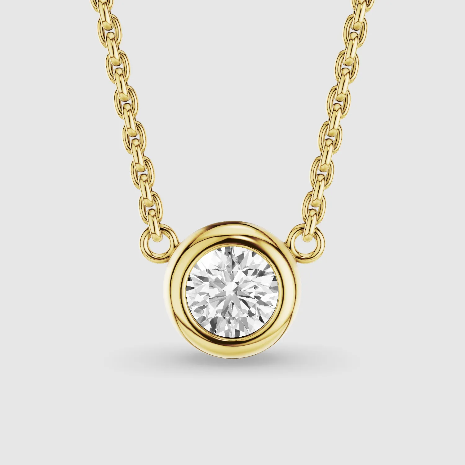 Bezel-Set Solitaire Lab Grown Diamond Pendant-Round