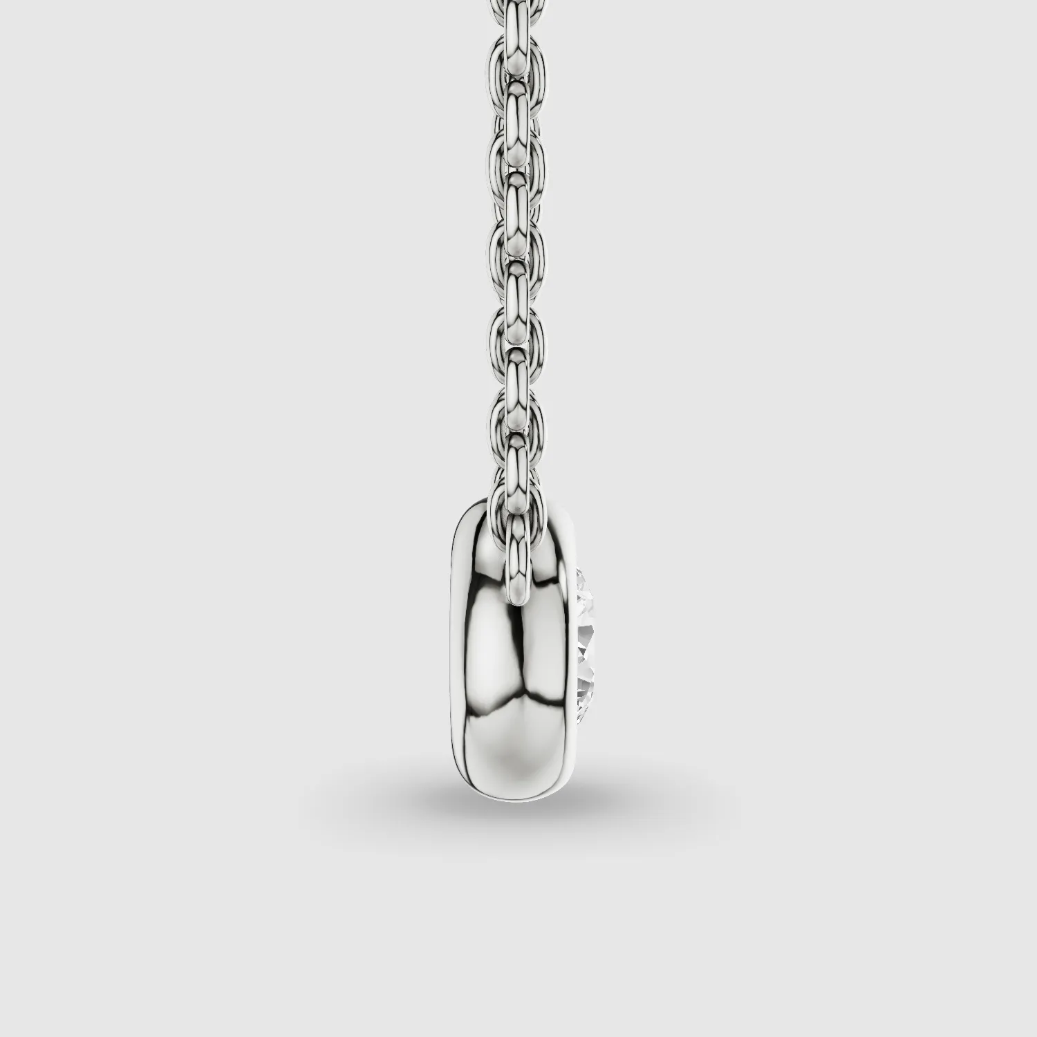 Bezel-Set Solitaire Lab Grown Diamond Pendant-Round
