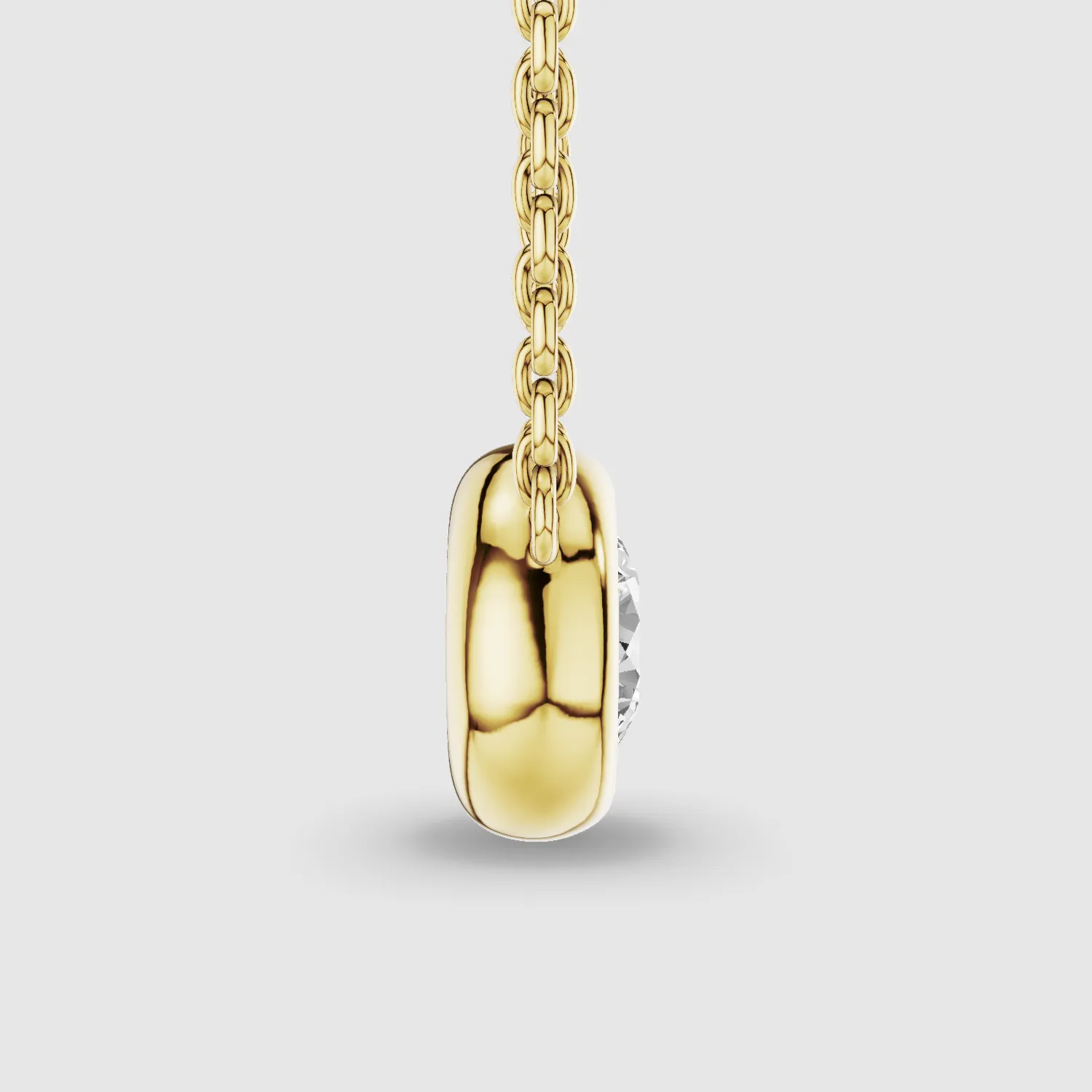 Bezel-Set Solitaire Lab Grown Diamond Pendant-Round