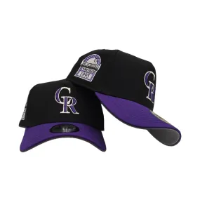 Black Colorado Rockies Curved Brim Black Visor Gray Bottom Coors Field Side Patch New Era 9Forty Snapback