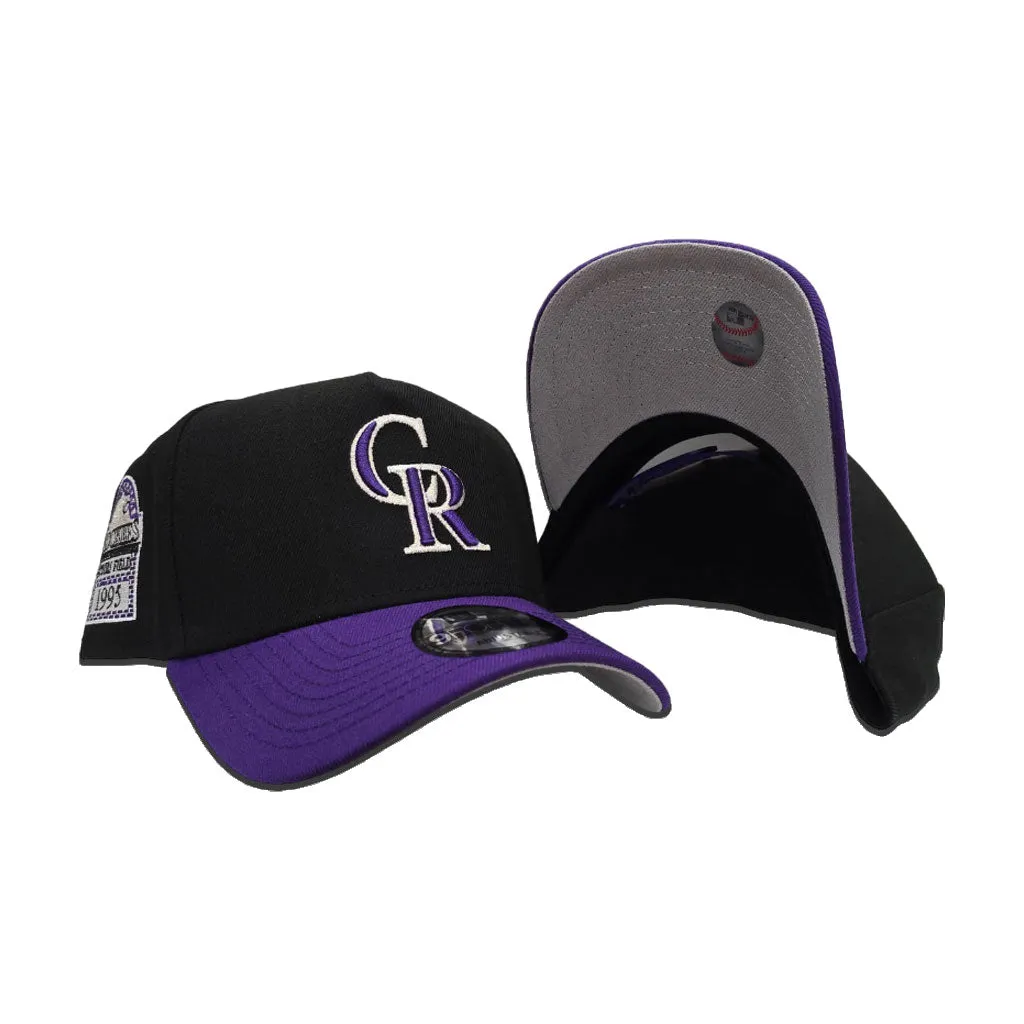 Black Colorado Rockies Curved Brim Black Visor Gray Bottom Coors Field Side Patch New Era 9Forty Snapback
