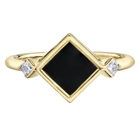 Black Onyx and Canadian Diamond Ring