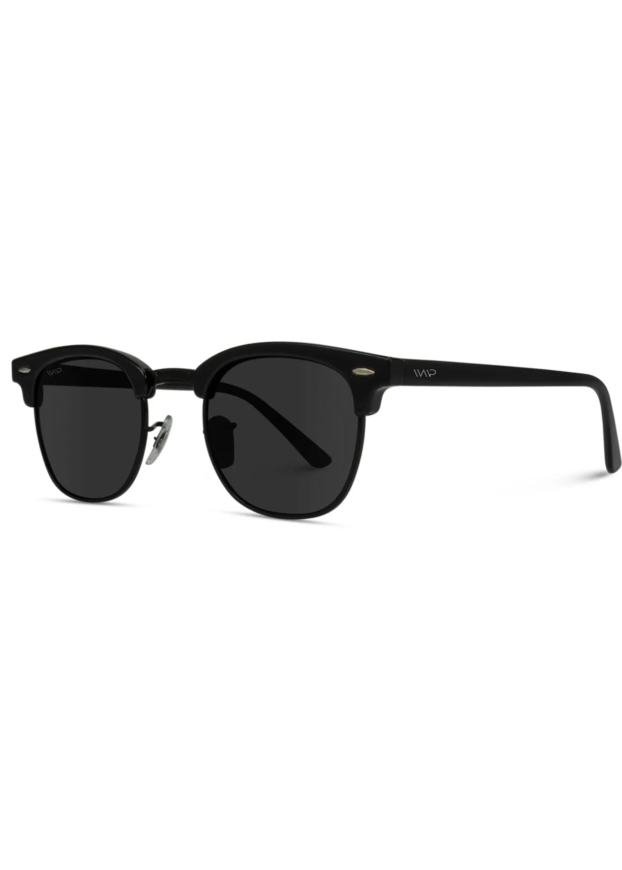 Black Semi-Rimless Polarized Sunglasses - FINAL SALE