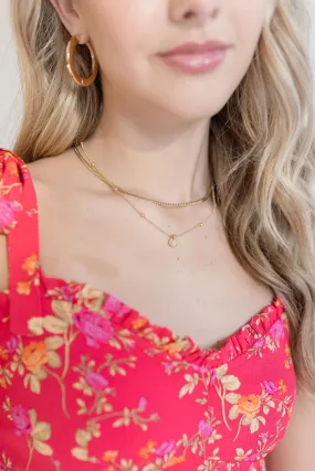 Blaire Layered Circle Charm Necklace Gold