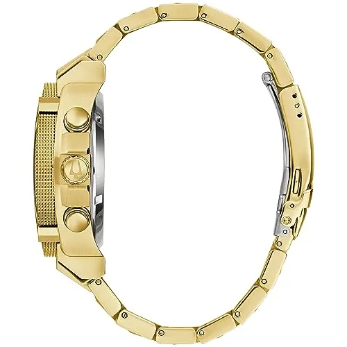 Bulova Men's Icon High Performance Quartz Chronograph Gold Stainless Steel Watch, Black Dial Style: 97B218