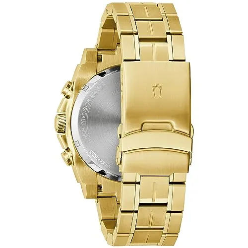 Bulova Men's Icon High Performance Quartz Chronograph Gold Stainless Steel Watch, Black Dial Style: 97B218