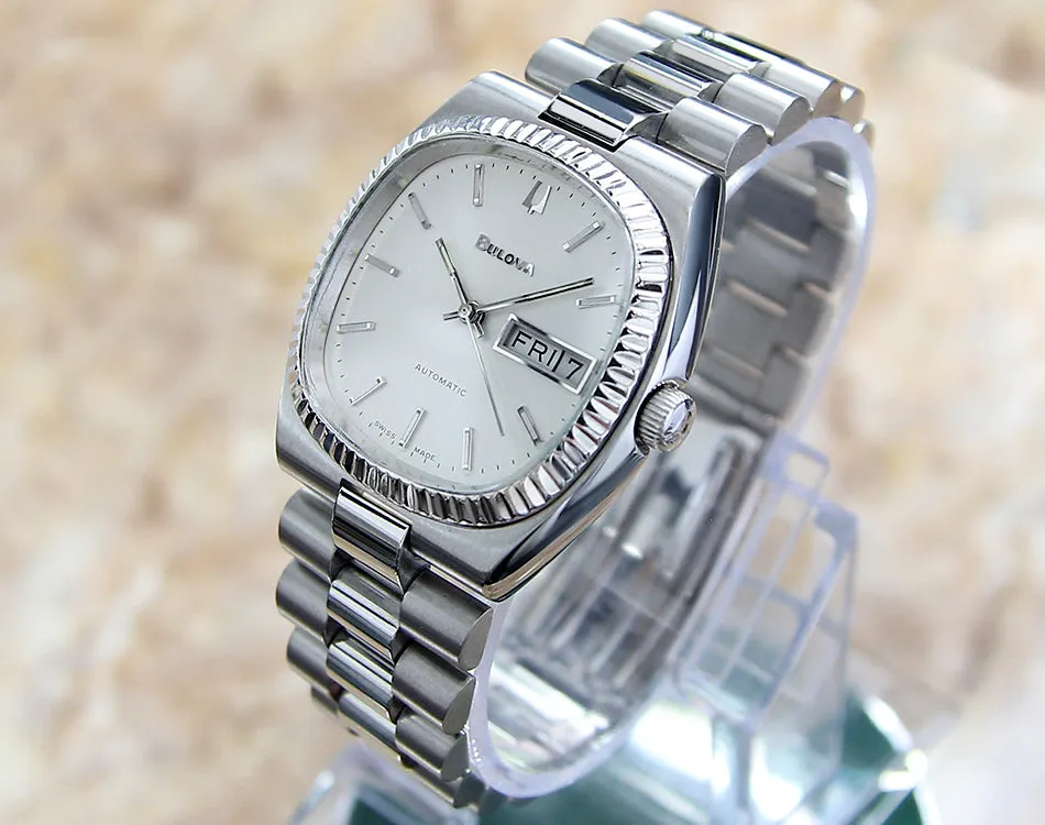 Bulova N9 Swiss Made Day Date Auto Mens 36mm 1975 Watch