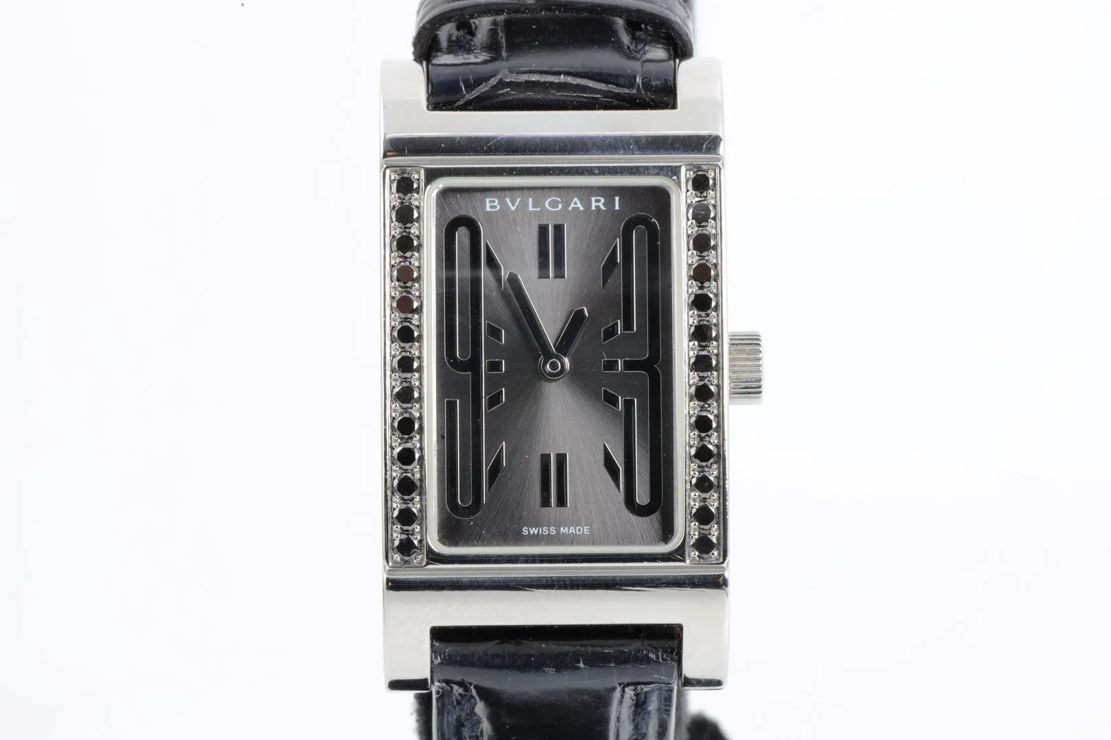 Bvlgari Rettangolo RT39 S Factory Black Diamonds 21mm Ladies Watch