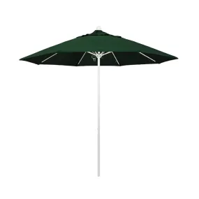 California Umbrella 9' Venture Series Patio Umbrella With Matted White Aluminum Pole Fiberglass Ribs Push Lift With Pacifica Fabric