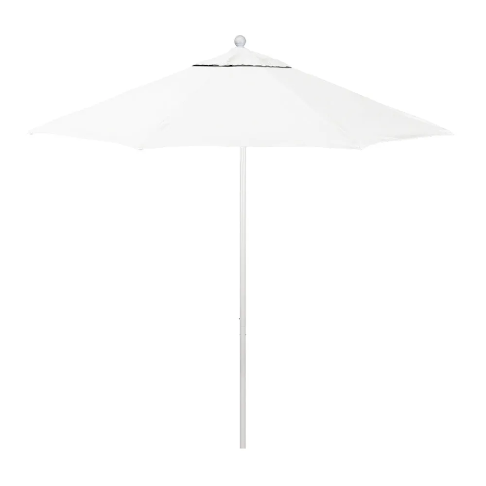 California Umbrella 9' Venture Series Patio Umbrella With Matted White Aluminum Pole Fiberglass Ribs Push Lift With Sunbrella Fabric