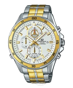 Casio Edifice EFR-547SG-7A9 Illuminator Metal Chronograph Gold Color White Dial Men's Watch