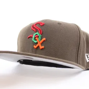 Chicago White Sox New Era Fitted 59FIFTY Hat (BROWN RED GREEN ORANGE GRAY UNDER BRIM)