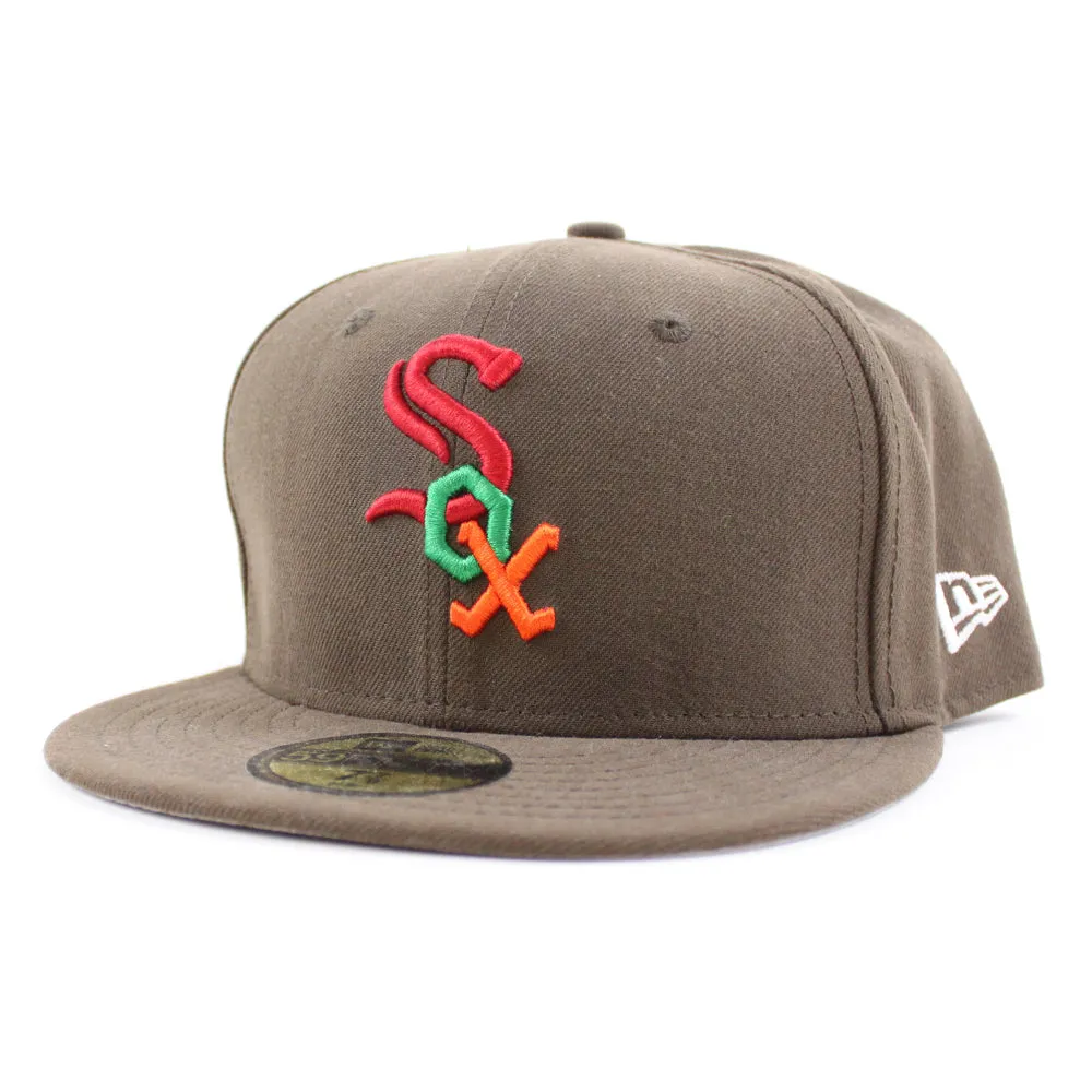 Chicago White Sox New Era Fitted 59FIFTY Hat (BROWN RED GREEN ORANGE GRAY UNDER BRIM)
