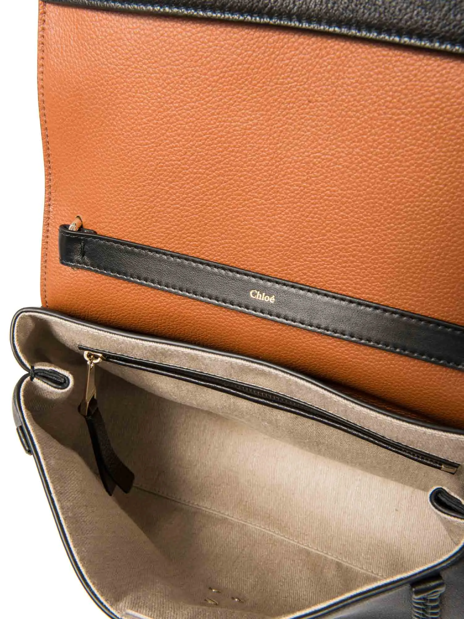 Chloe Leather Penelope Tassel Messenger Bag Black Gold