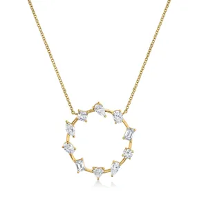 Circle of Shapes in 18k Yellow Gold Pendant