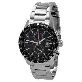 Citizen Men's Watch - Chronograph Black Dial Stainless Steel Bracelet | AN3600-59E