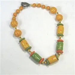 Citrus Kazuri Necklace Fair Trade Kazuri Bead Necklace