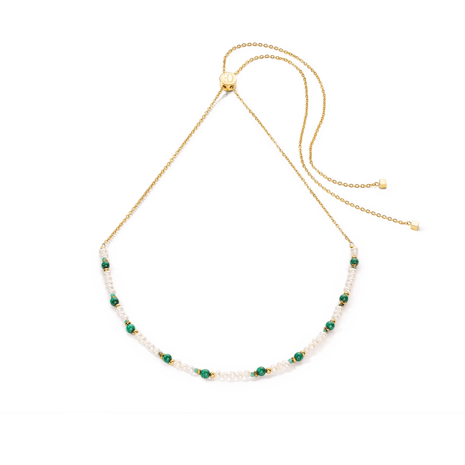 Coeur De Lion Harmony Gold Pearl and Malachite Necklace