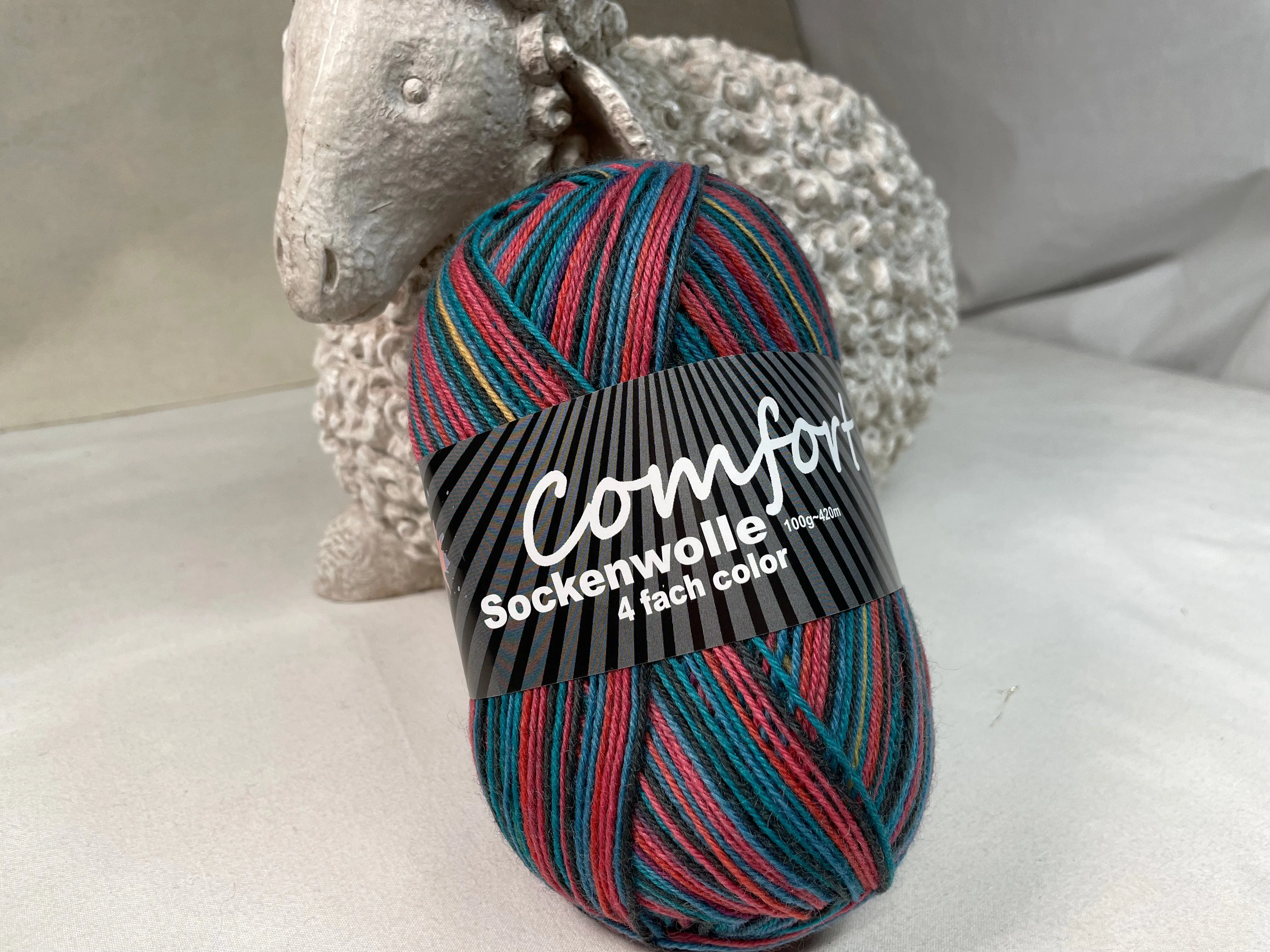 Comfort Sockenwolle - 65413 Red Teale Stripe