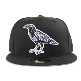 Crow New Era 59FIFTY Fitted Hat (Black Gray Under Brim)