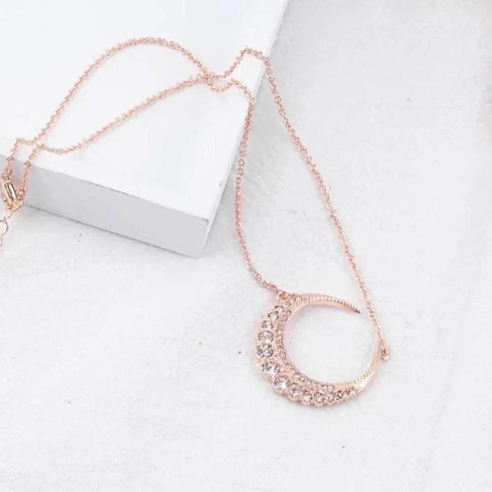 Crystal Crescent Necklace