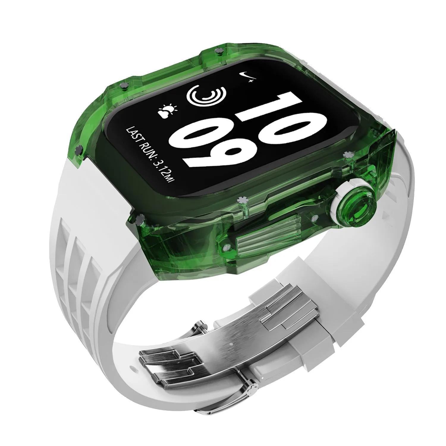 Crystal Transparent Case Fluorine Rubber Strap