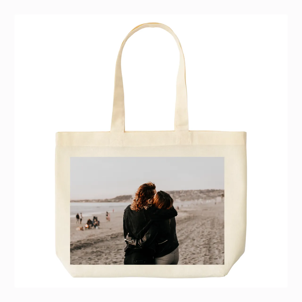 Custom Print Tote Bag, Personalized Custom Sequin Canvas Tote, Photo, Logo Full Color Print, Welcome beach bags