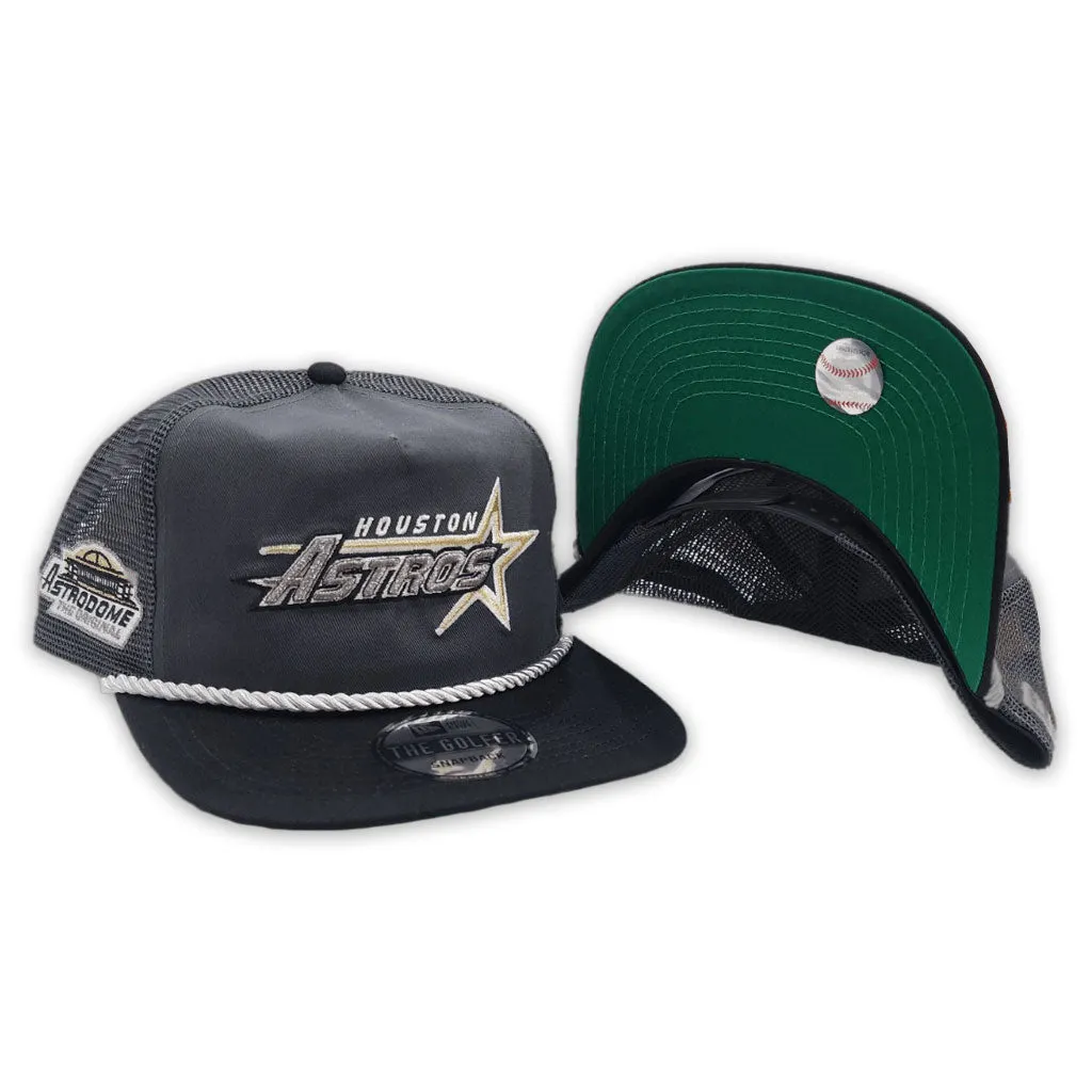 Dark Gray Houston Astros Dark Gray Trucker Green Bottom Astrodome Side Patch New Era Snapback