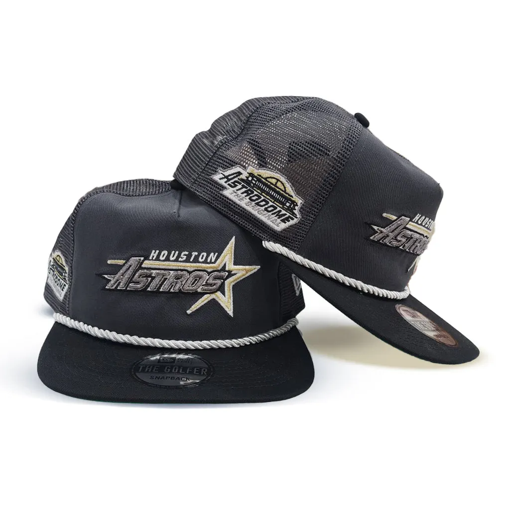 Dark Gray Houston Astros Dark Gray Trucker Green Bottom Astrodome Side Patch New Era Snapback