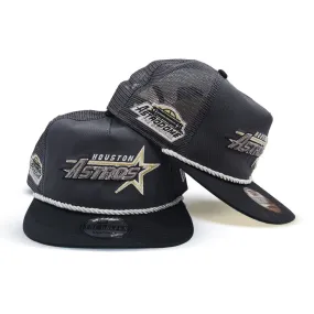 Dark Gray Houston Astros Dark Gray Trucker Green Bottom Astrodome Side Patch New Era Snapback