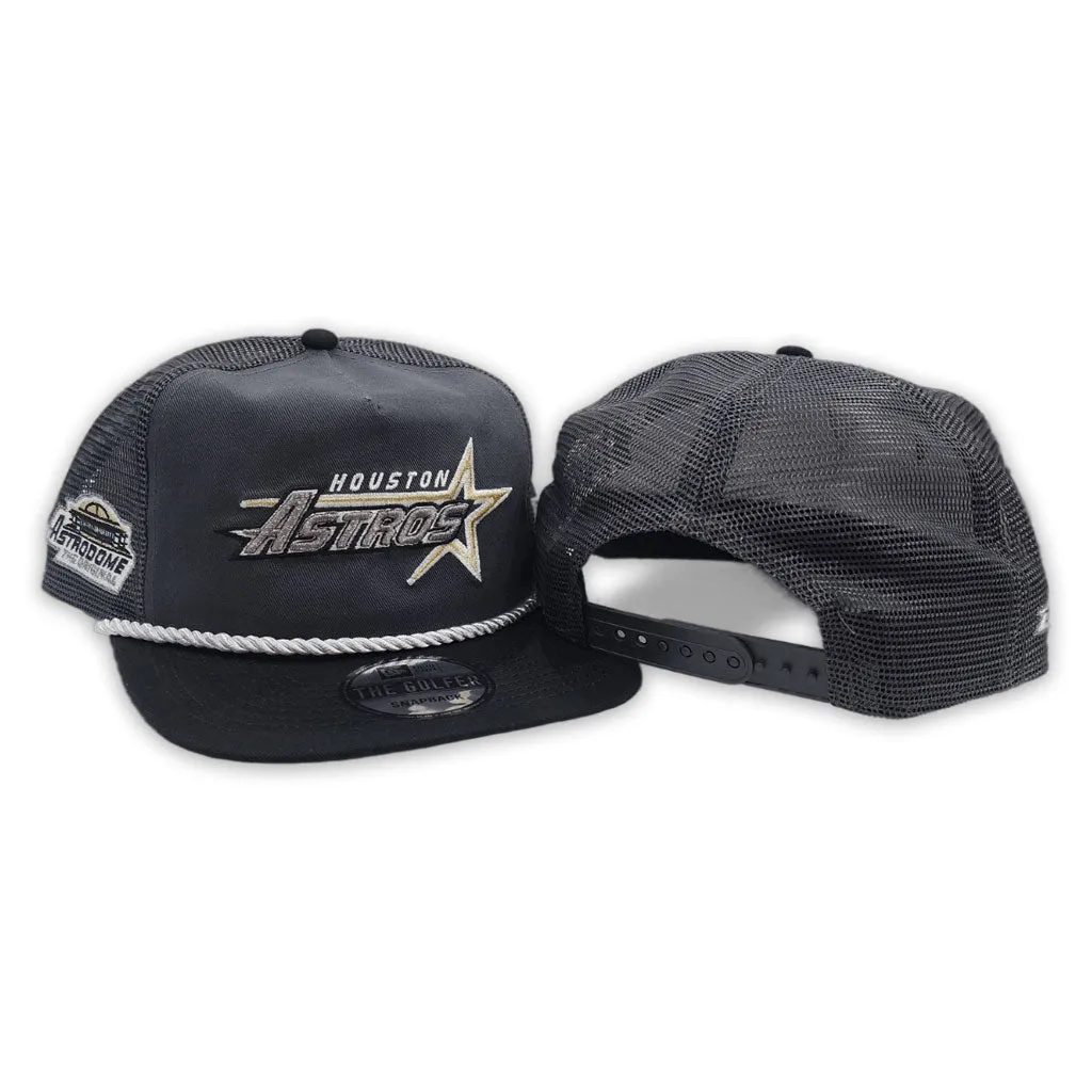 Dark Gray Houston Astros Dark Gray Trucker Green Bottom Astrodome Side Patch New Era Snapback